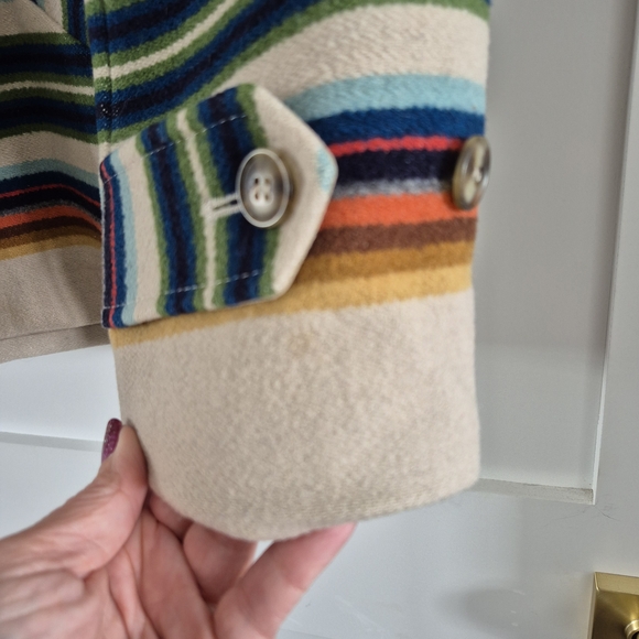 Pendleton La Grande Southwestern Coat Size Large Vintage Inspired Wool Stripe - Picture 4 of 13